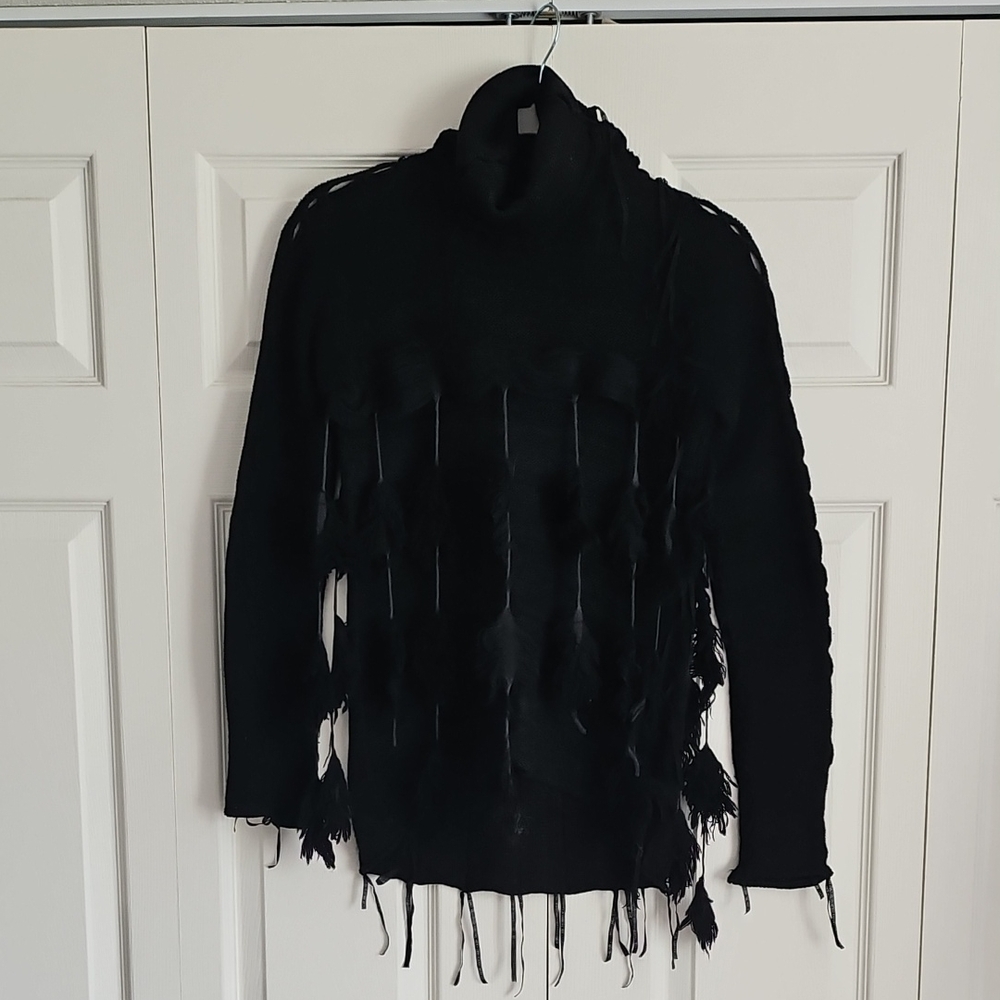 Black Fringe Sweater